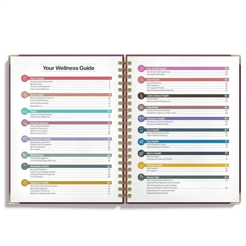 The Natural Healing Handbook, Spiral-Bound Guide for Herbal Remedies and Natural