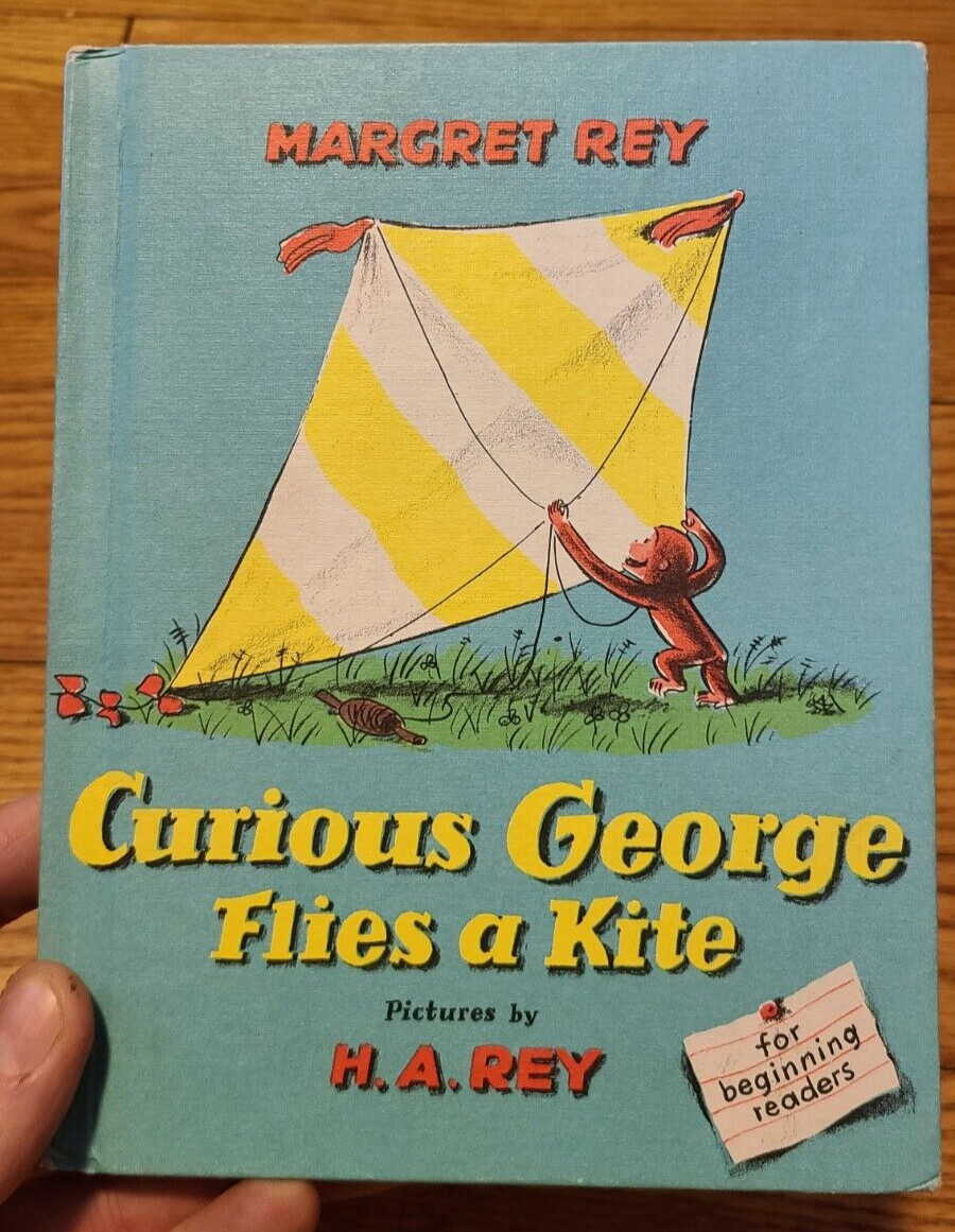 Curious George Flies a Kite Margret Rey H.A. Rey 18th Printing 1958 VERY GOOD+