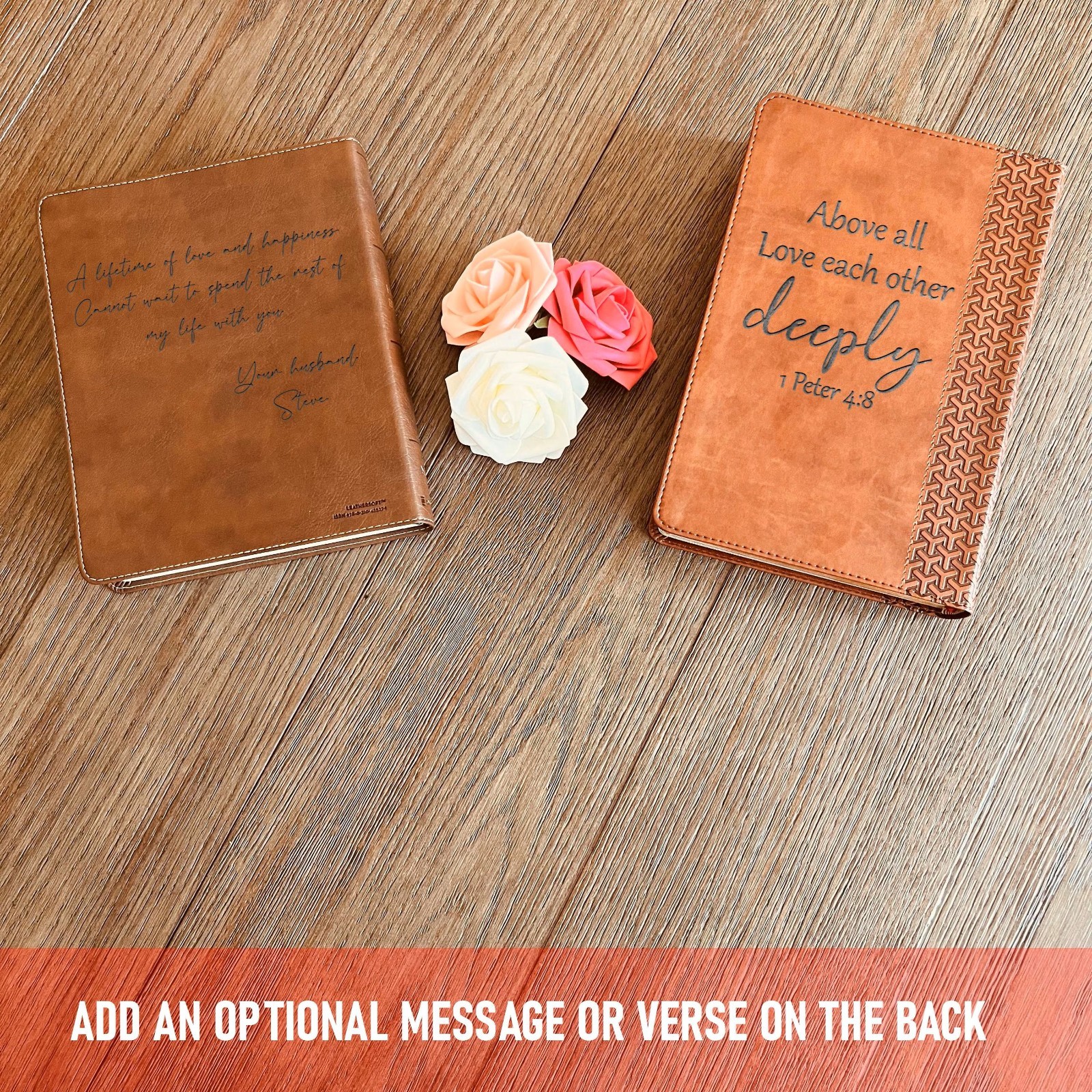 Personalized KJV Bible, Custom Fingerprint & Cross Design with Name Engraved