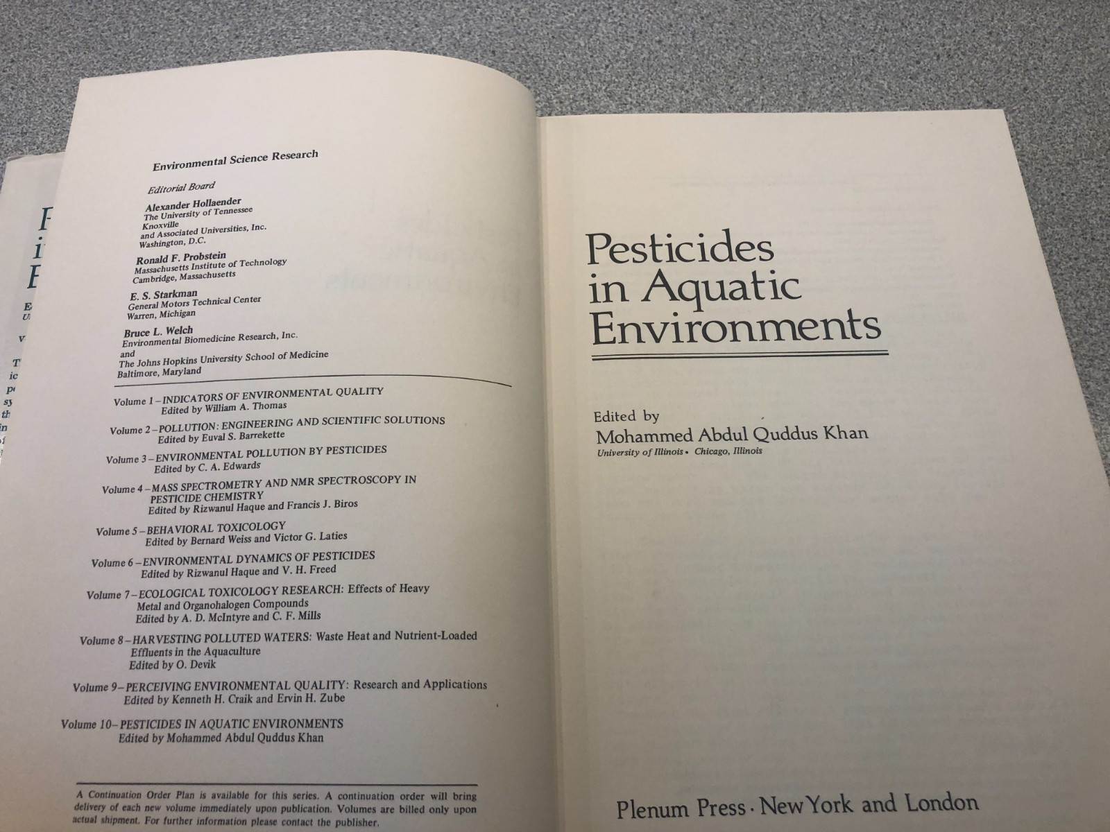 Pesticides in Aquatic Environments (Environmental Science Research) Hardcover