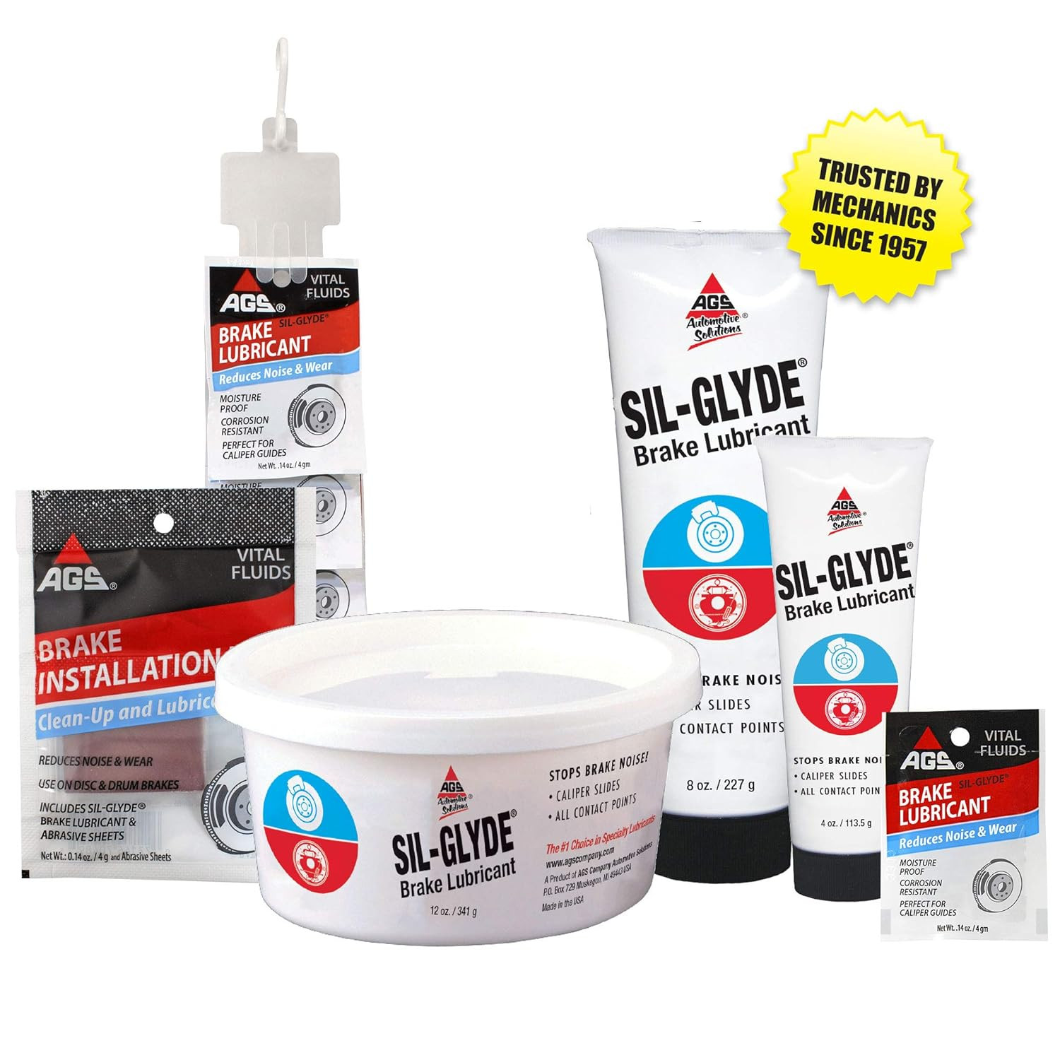 Sil-Glyde 12 Oz Tub Silicone Based Brake Assembly Lubricant for Eliminating Disc