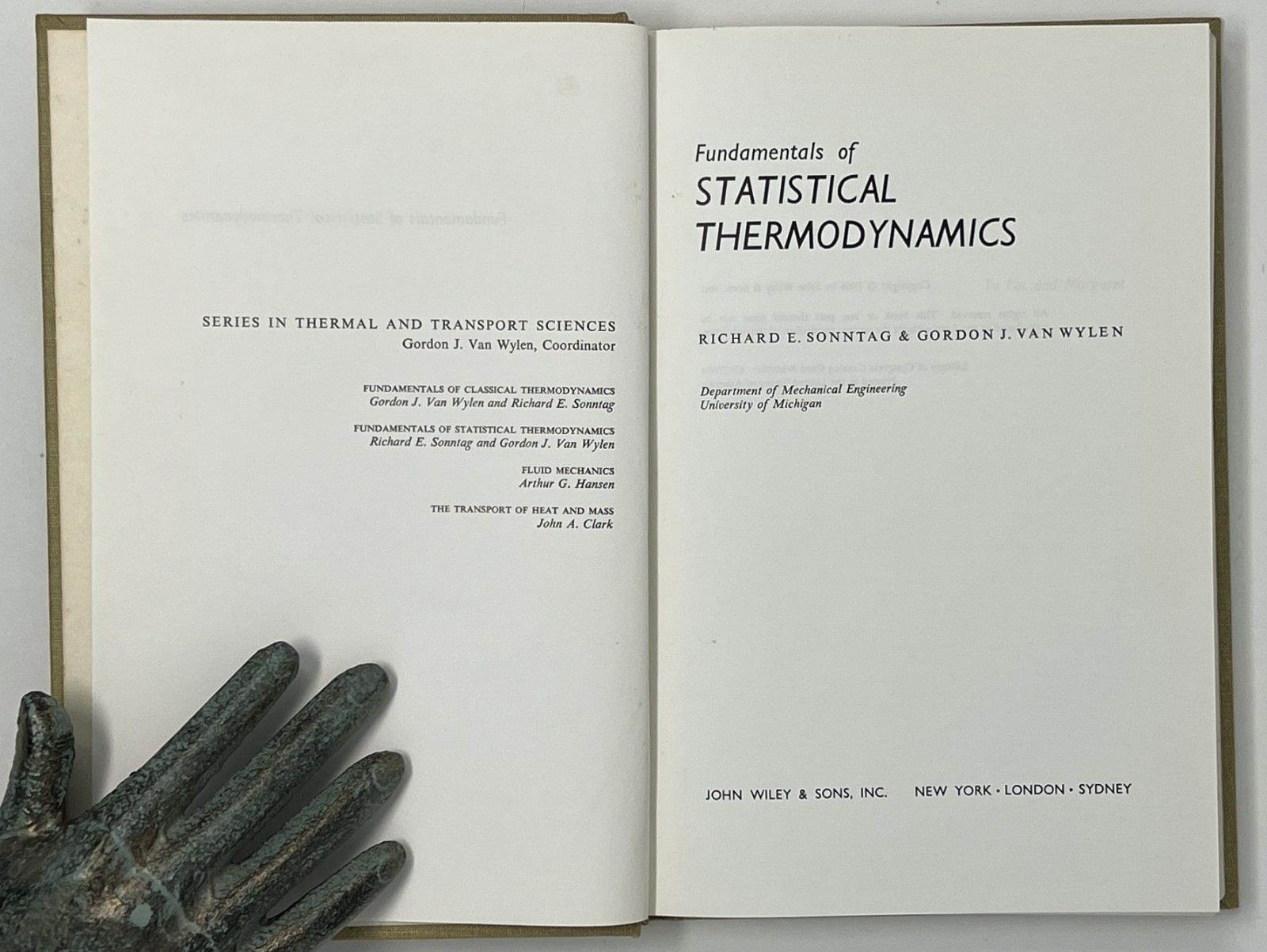 VTG Fundamentals of Classical & Statistical Thermodynamics – 2 HCs John Wiley