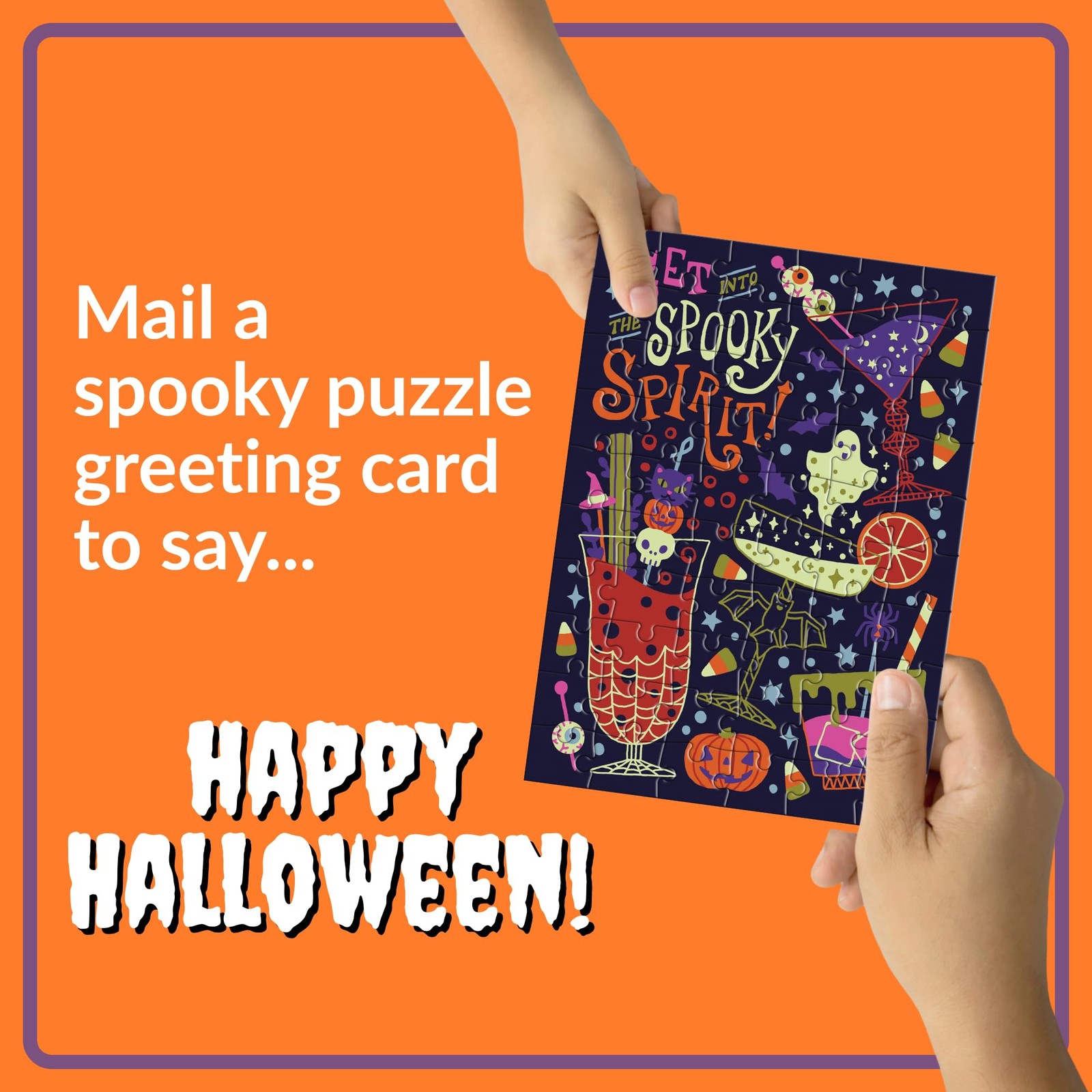 Spooky Spirit Mini Puzzle 60 Pieces 5.5 x 7.375 Inch Halloween Craft