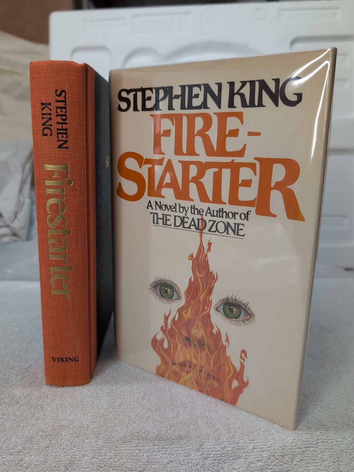 FIRESTARTER by Stephen King (1980) 1st Edition/3rd Printing + Custom Mylar!!!