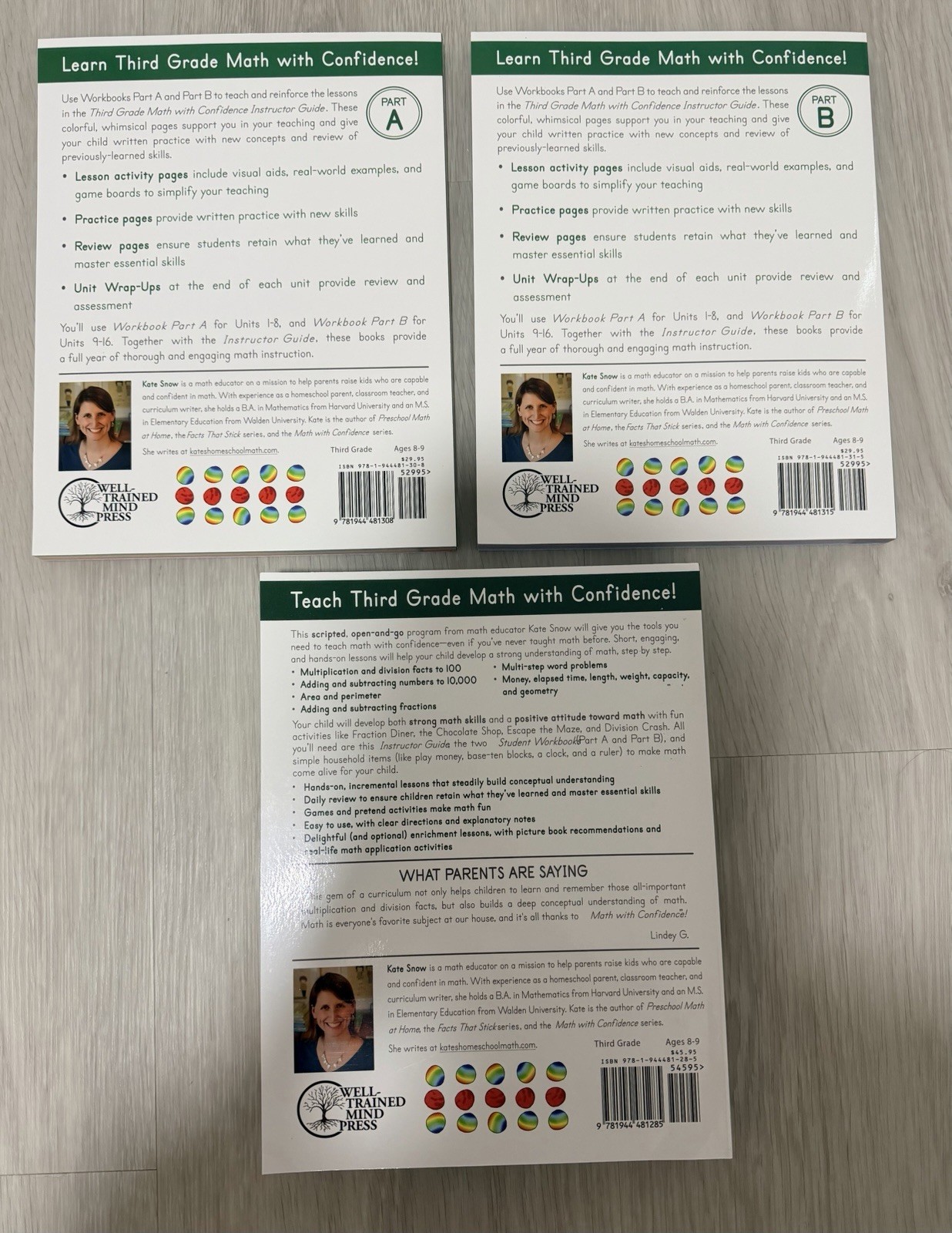 Math with Confidence 3rd Grade BundIe: Instructor Guide, Student Workbooks A & B