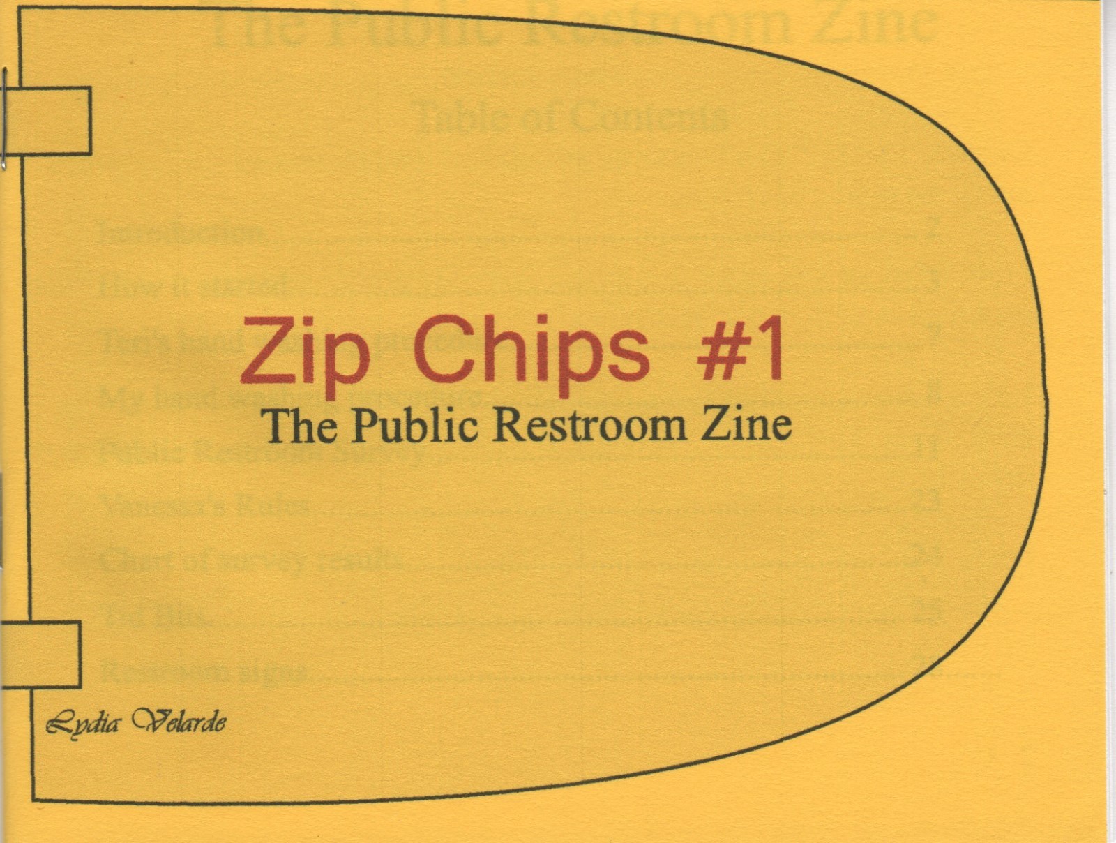 The Public Restroom Zine, color, handmade, 4.25 x 5.5 inches 28 pages
